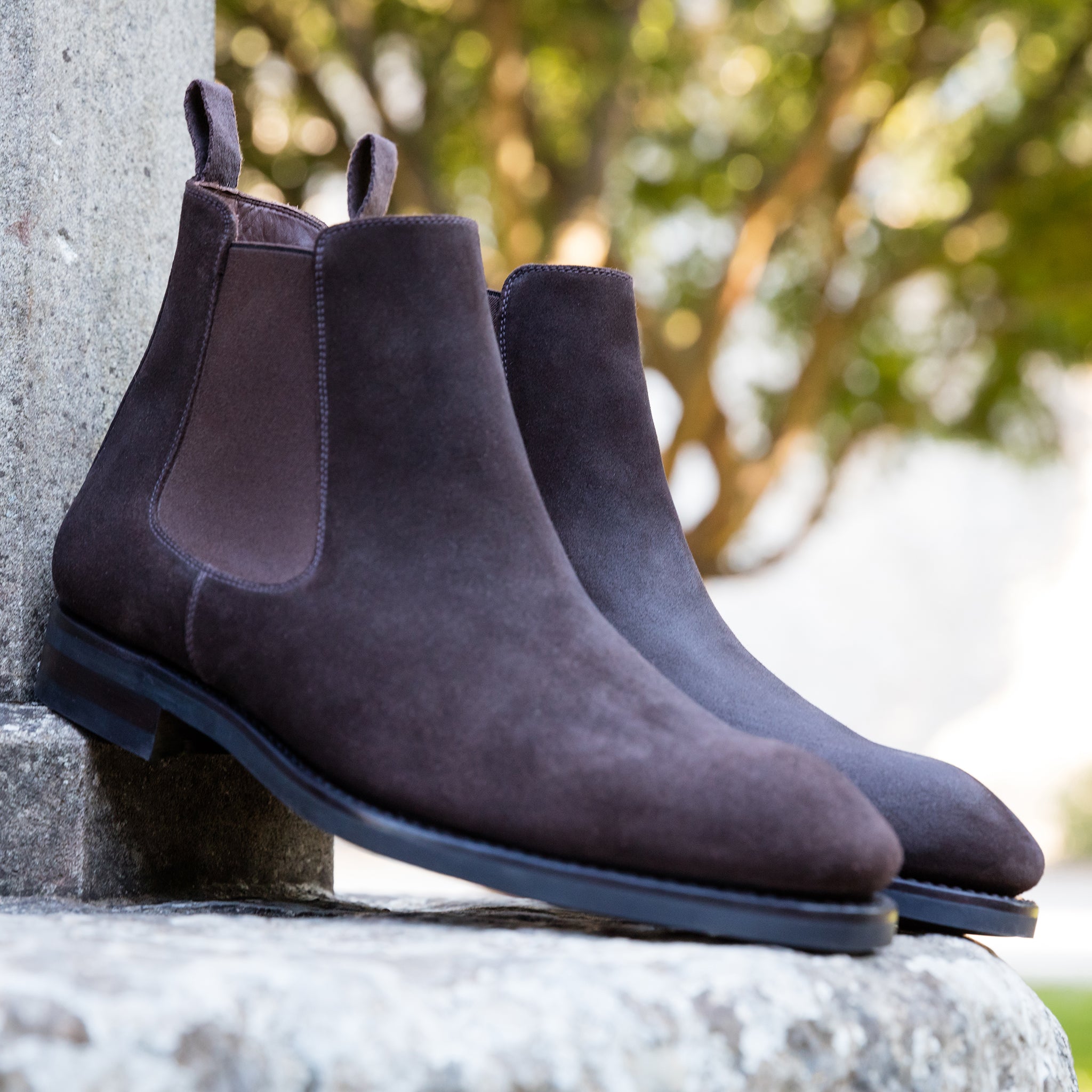 Purple suede 2024 boots mens