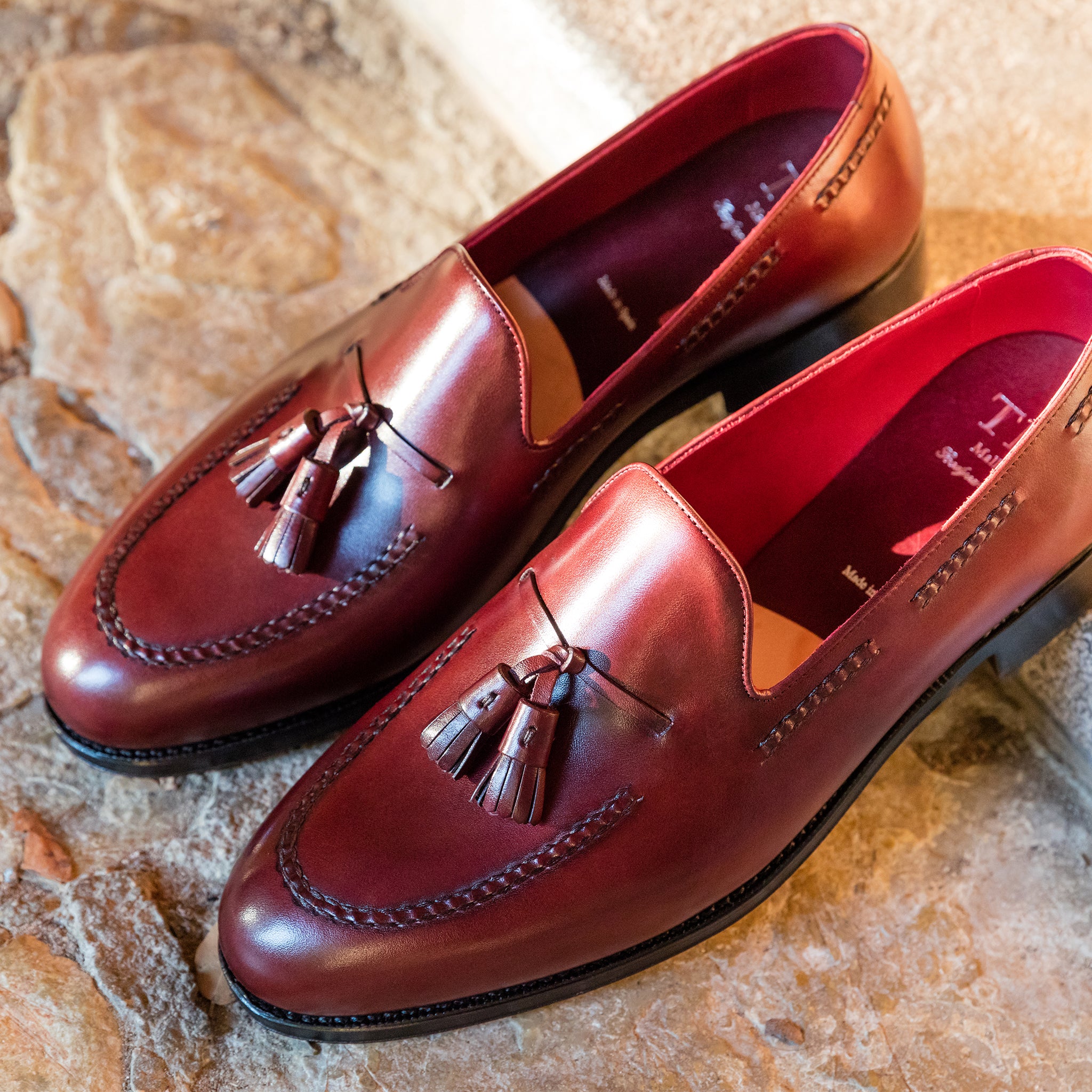TLB Mallorca | Leather loafers | model Jones vegano Burgundy 656
